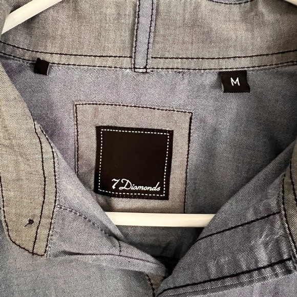 7 Diamonds Gray Button-Up Shirt - Size M - Picture 2 of 3